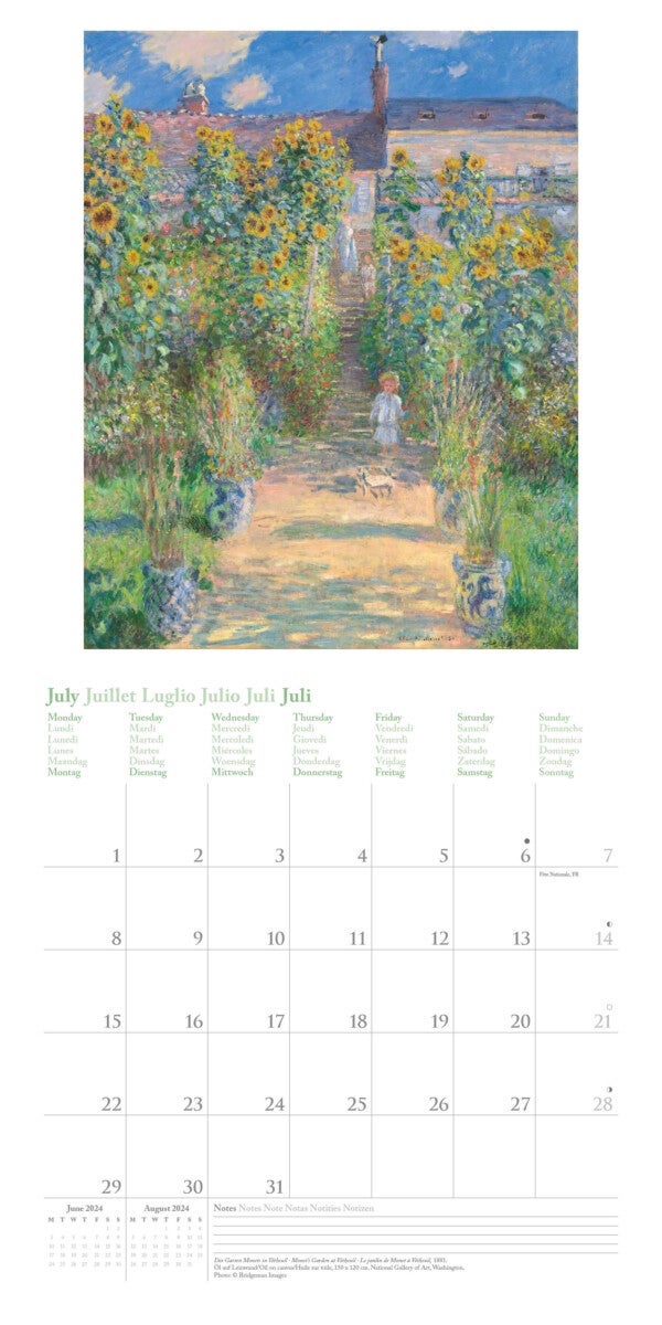 Kalender 2024 Claude Monet 30x30cm