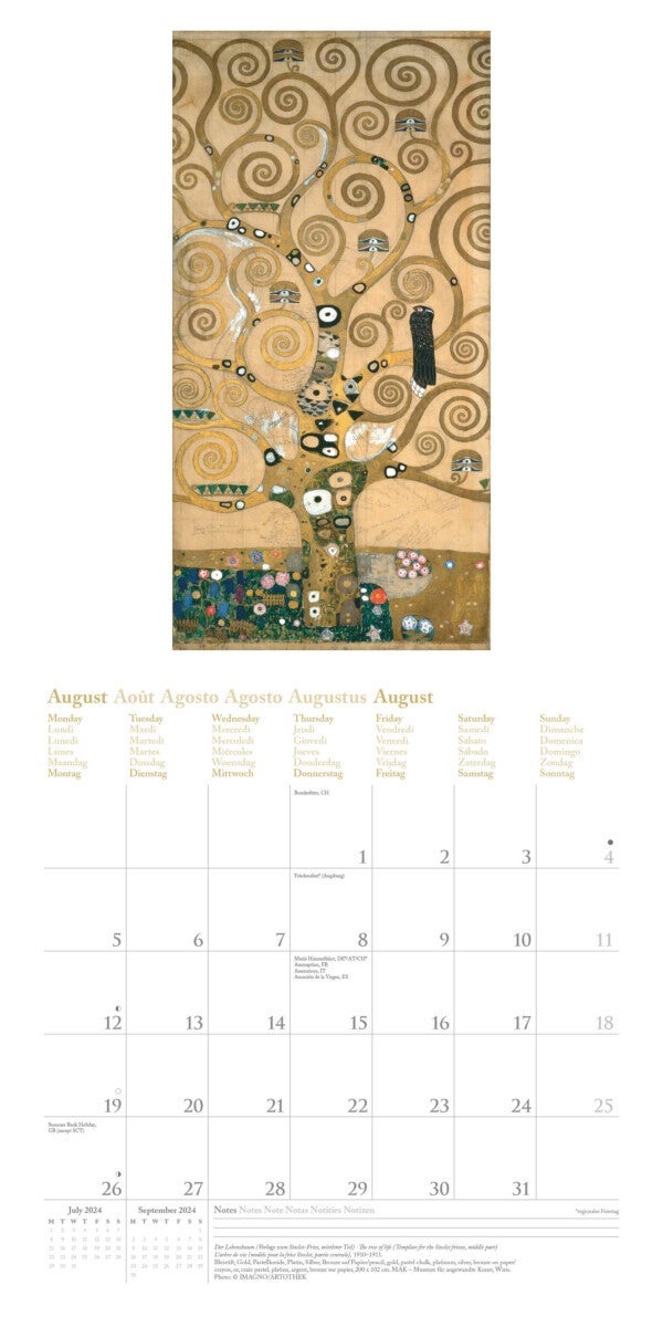 Kalender 2024 Gustav Klimt 30x30cm