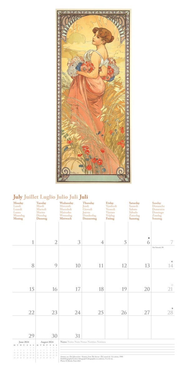 Kalender 2024 Mucha 30x30cm