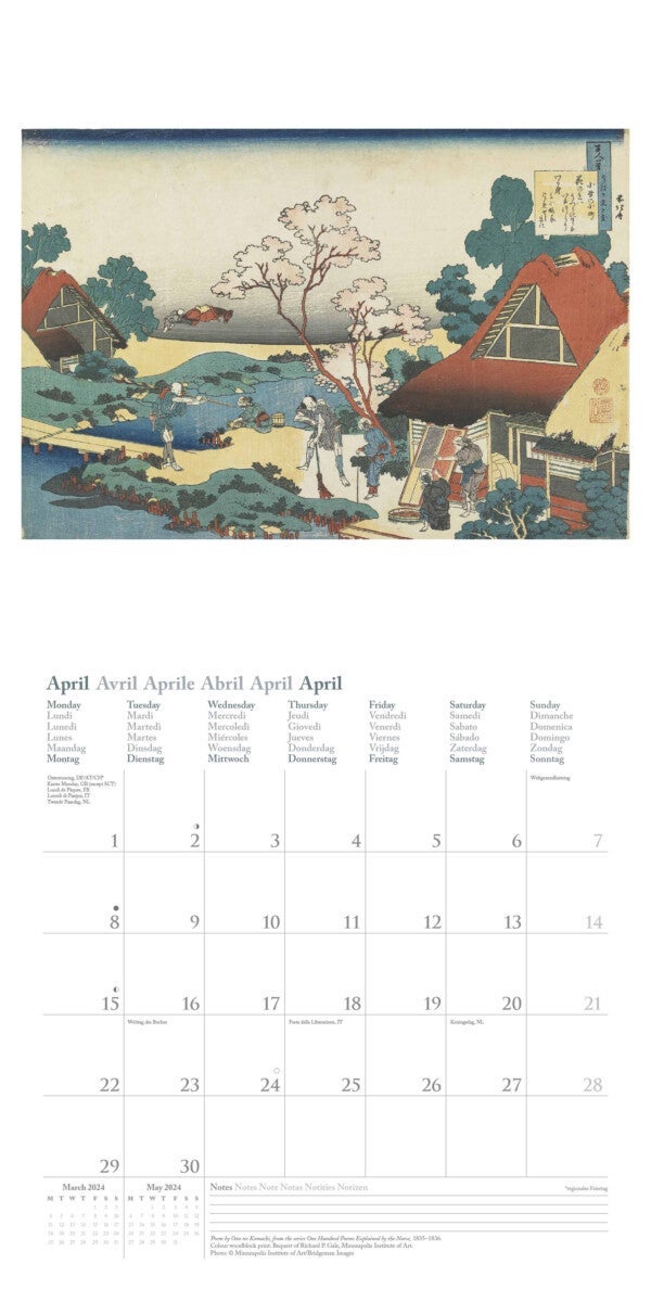Kalender 2024 Hokusai 30x30cm