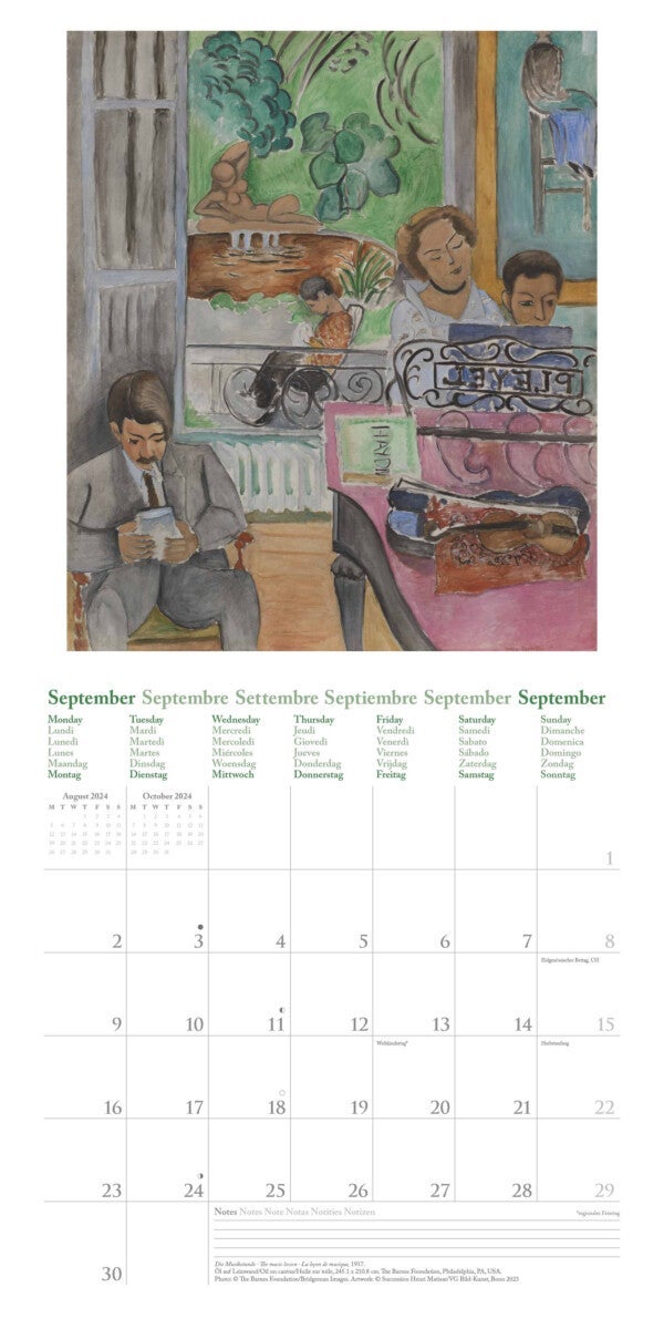 Kalender 2024 Henri Matisse 30x30cm