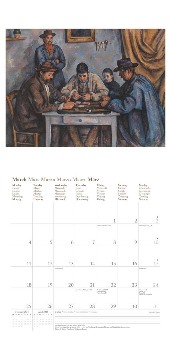Kalender 2024 Paul Cézanne 30x30cm
