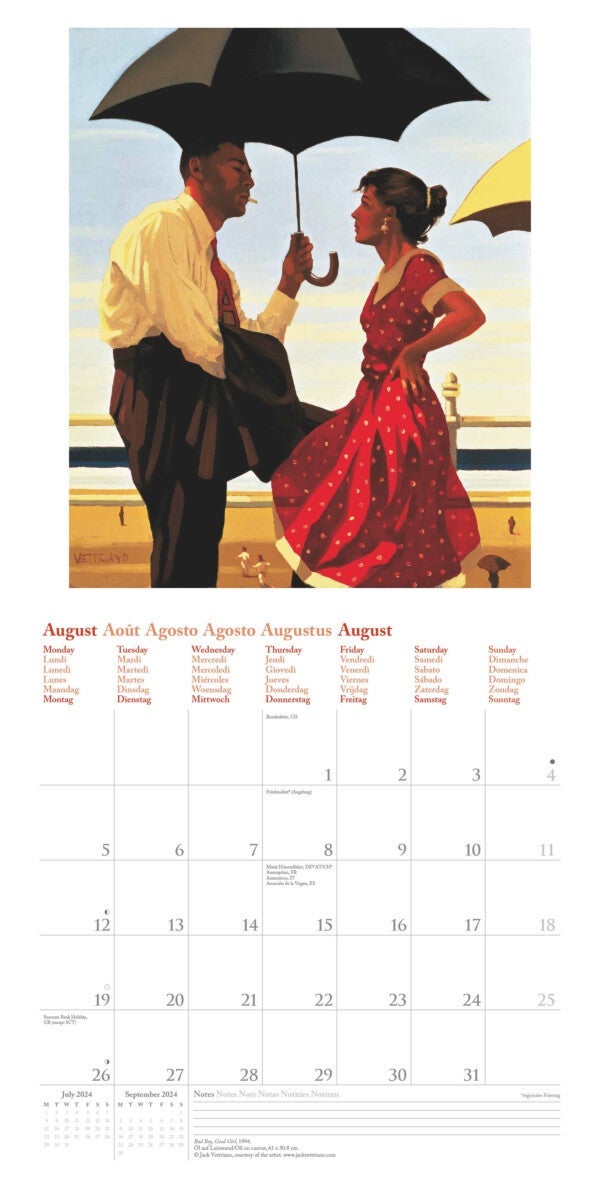 Kalender 2024 Jack Vettriano 30x30cm