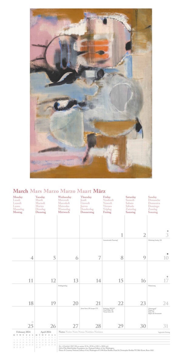 Kalender 2024 Mark Rothko 30x30cm