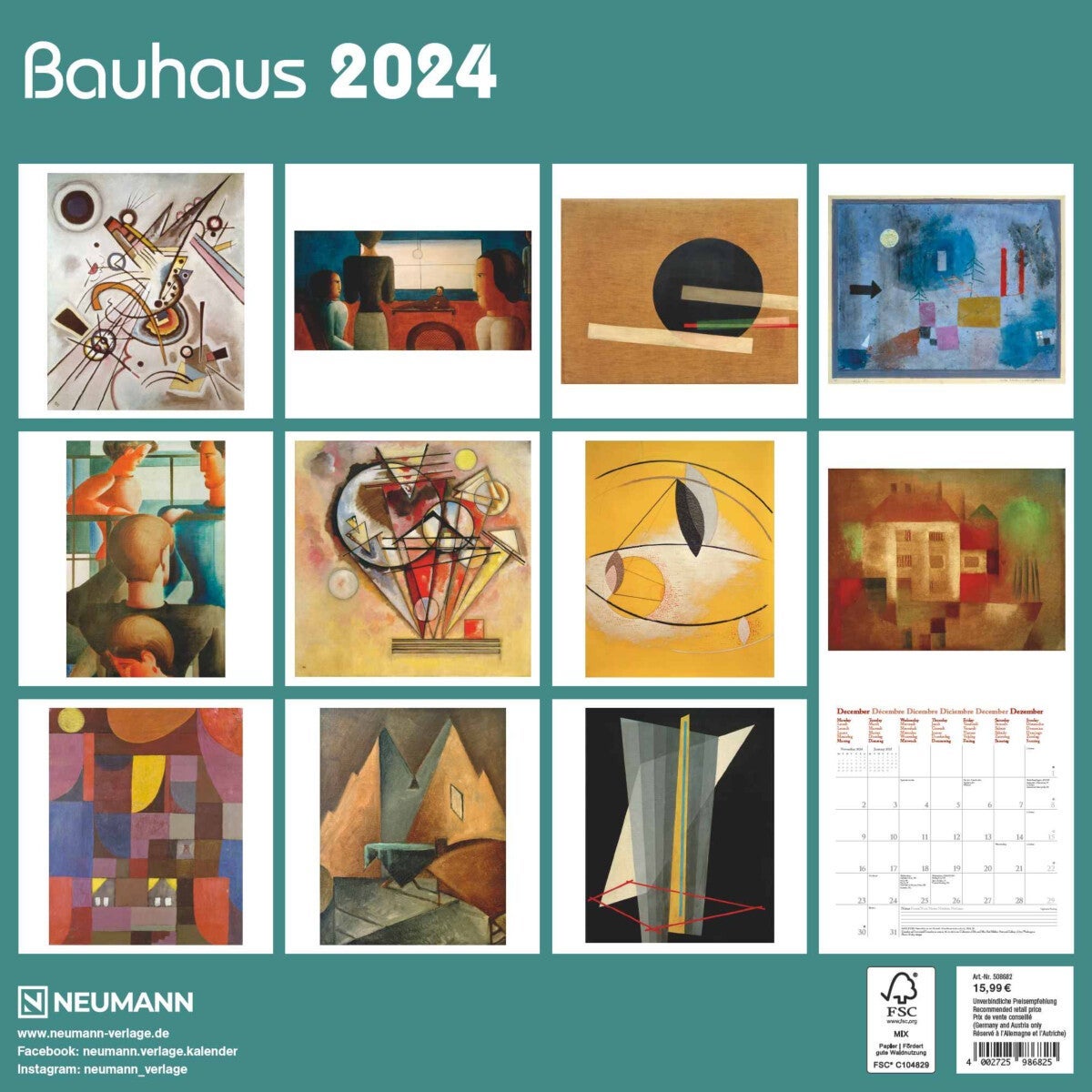 Kalender 2024 Bauhaus 30x30cm