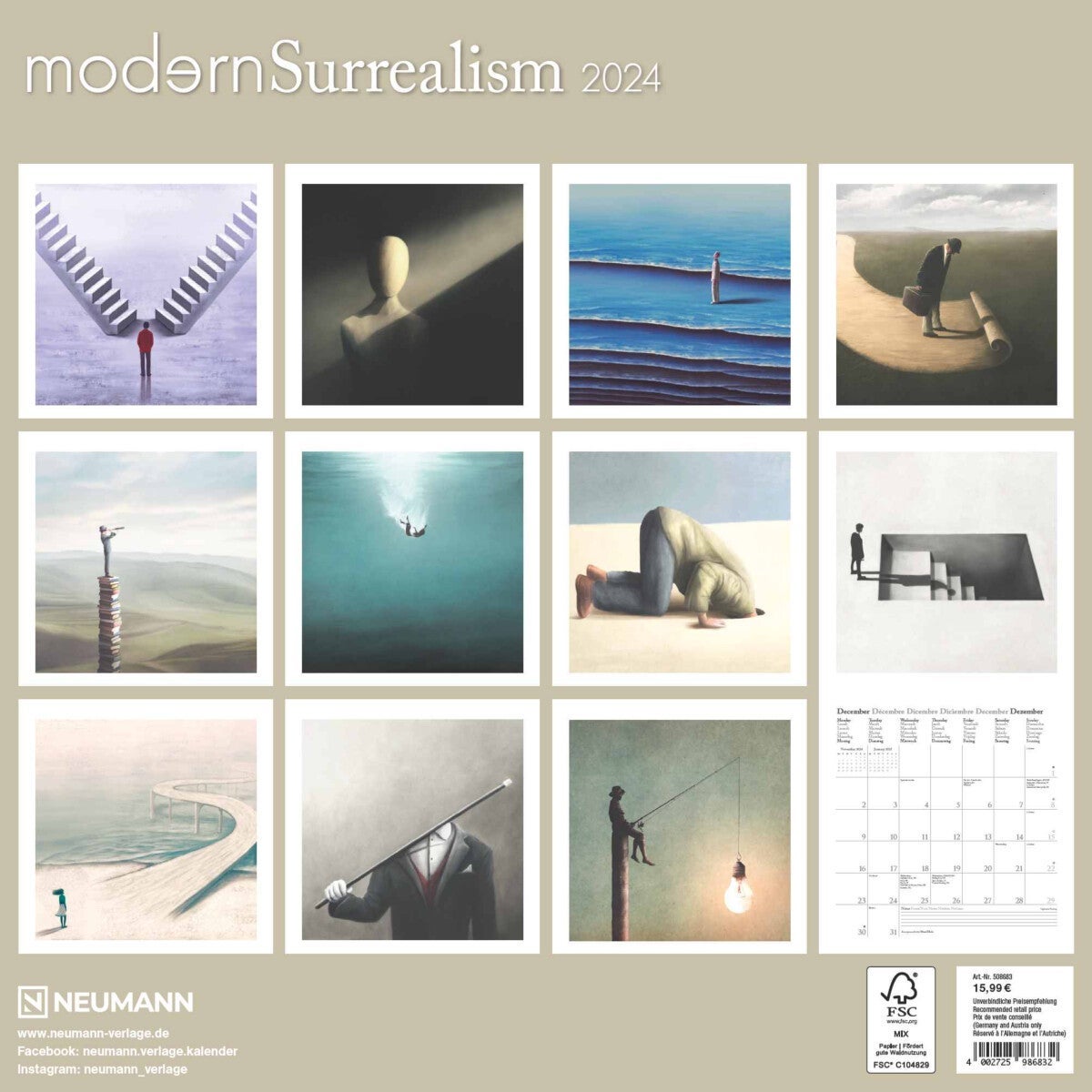 Kalender 2024 Modern Surrealism 30x30cm