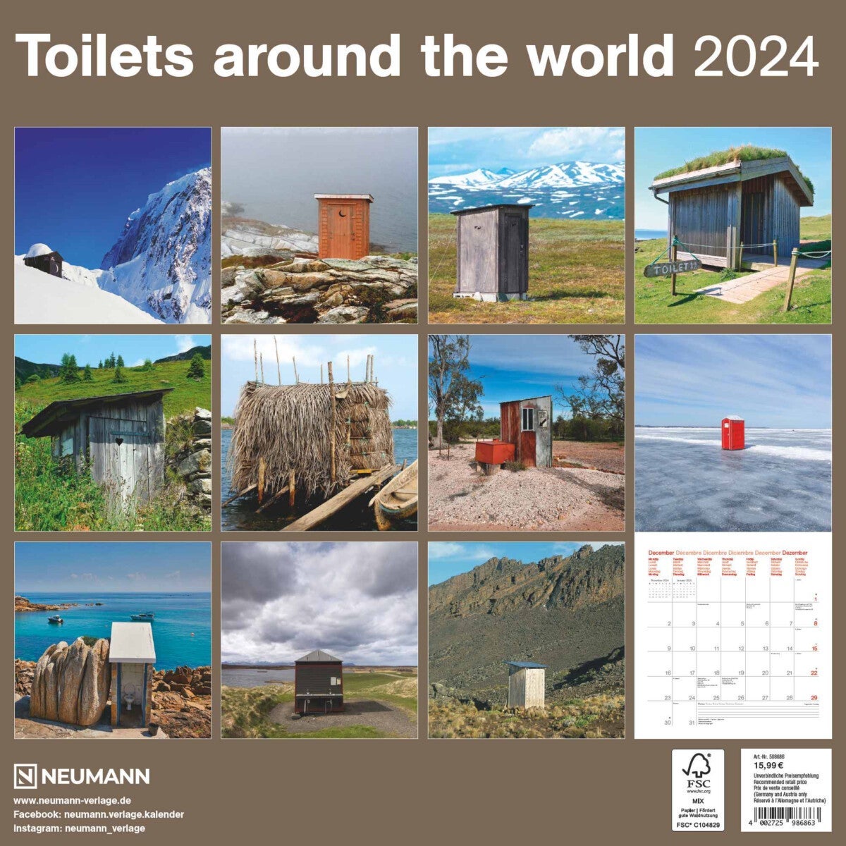 Kalender 2024 Toilets 30x30cm