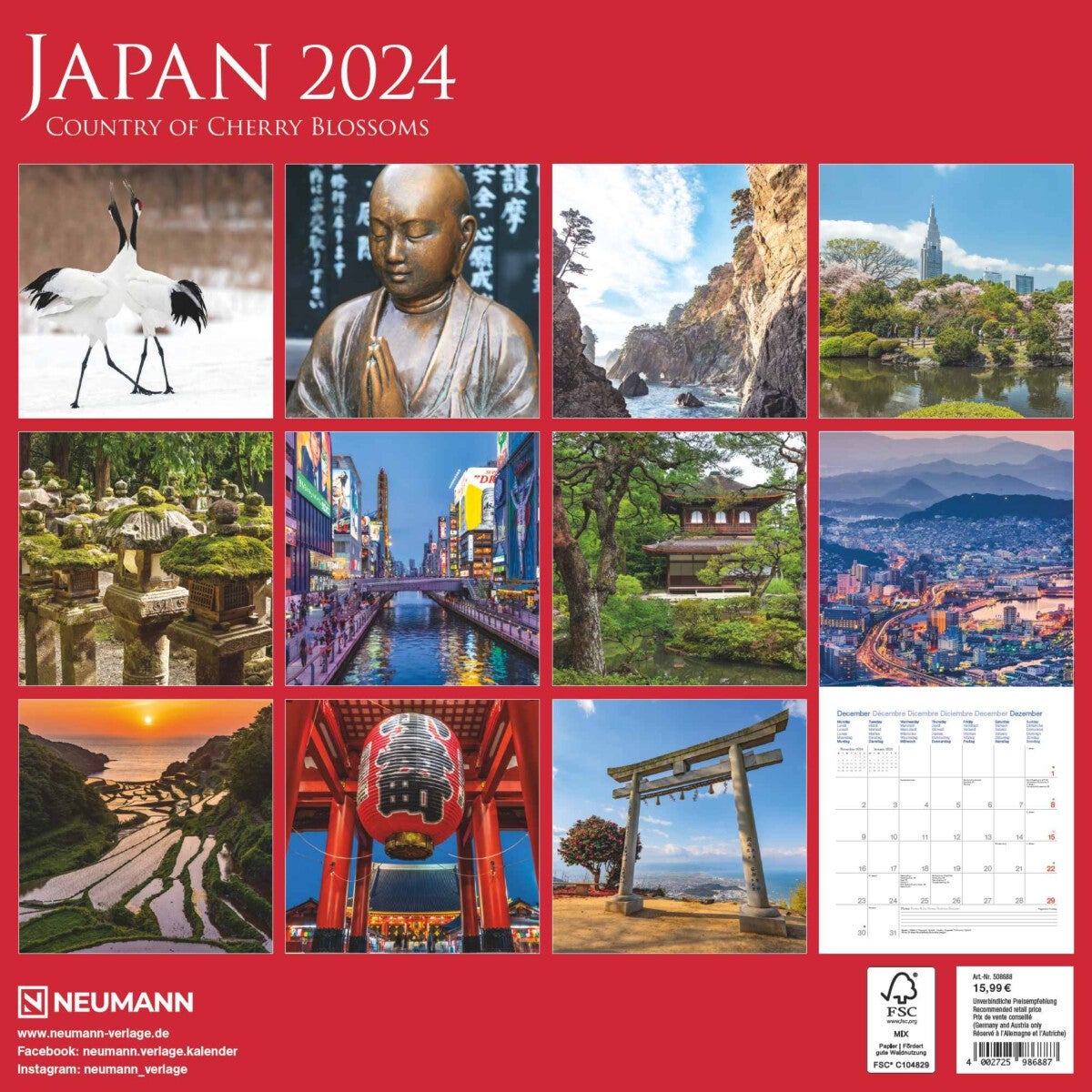 Kalender 2024 Japan 30x30cm