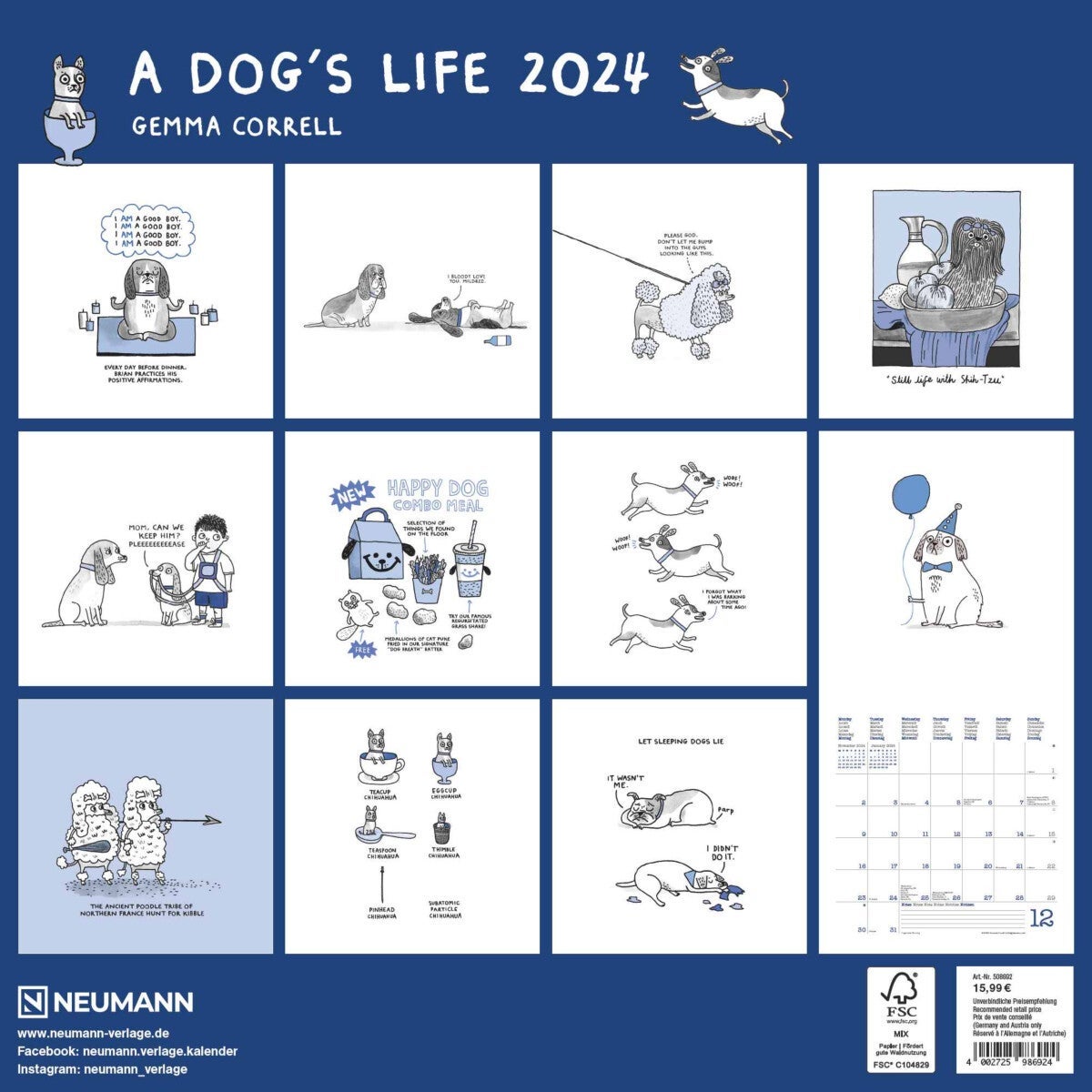 Kalender 2024 A Dog´s Life 30x30cm