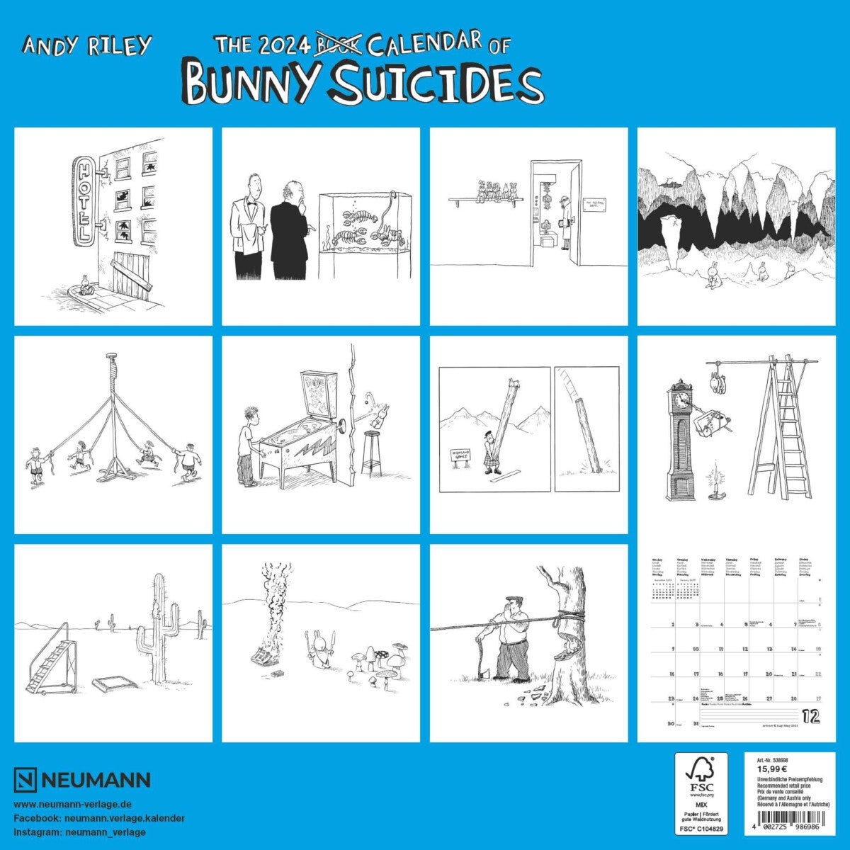 Kalender 2024 Bunny Suicides 30x30cm