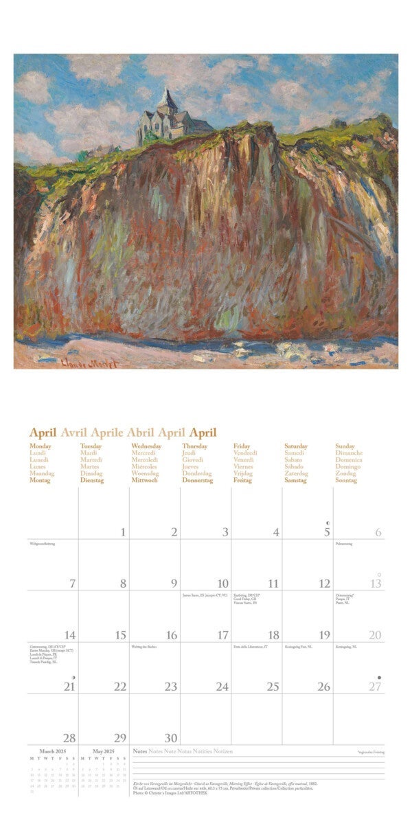 Kalender 2025 Claude Monet 30x30cm