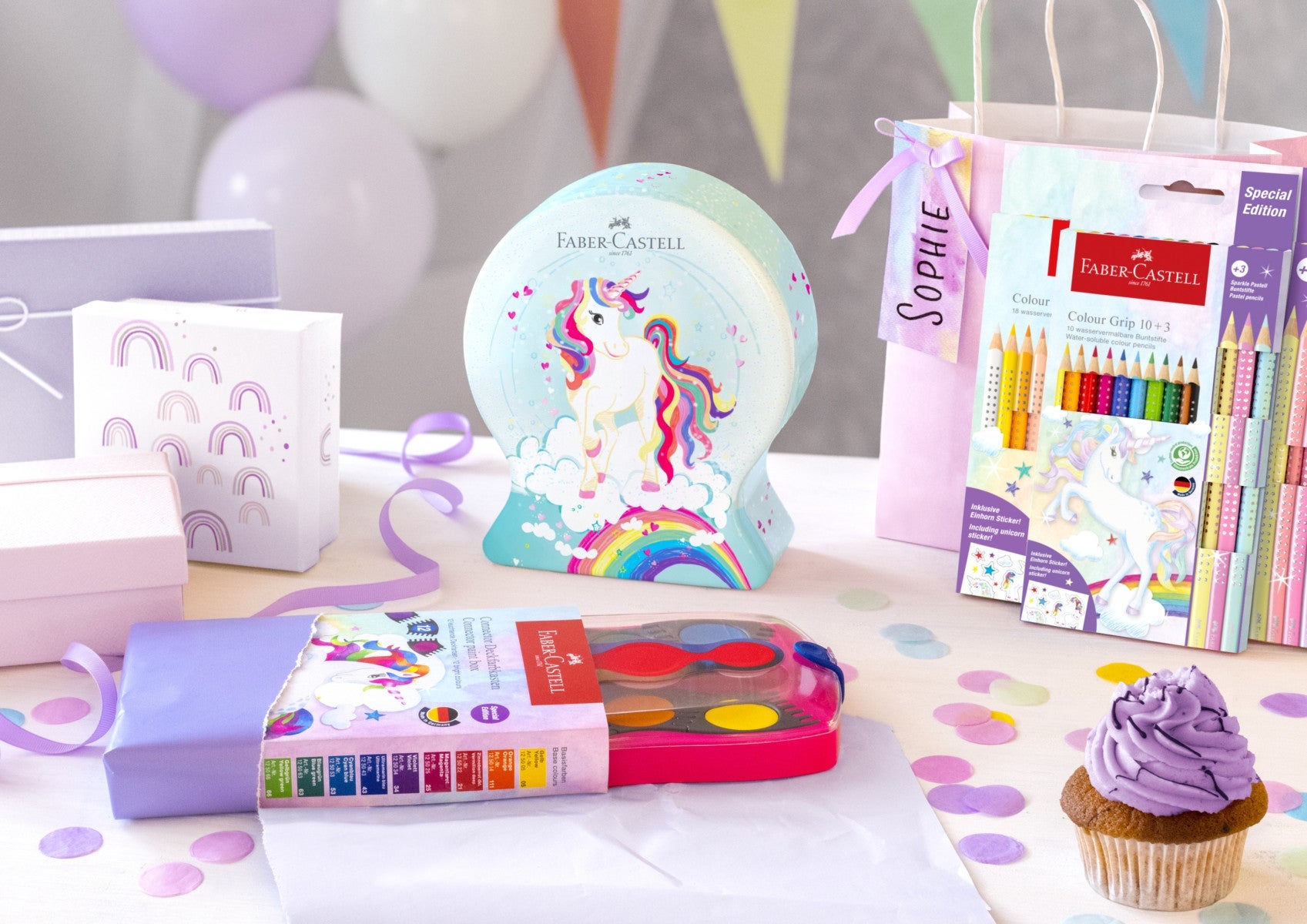 Fargeblyant grip enhjørning 10+3 med klistremerker