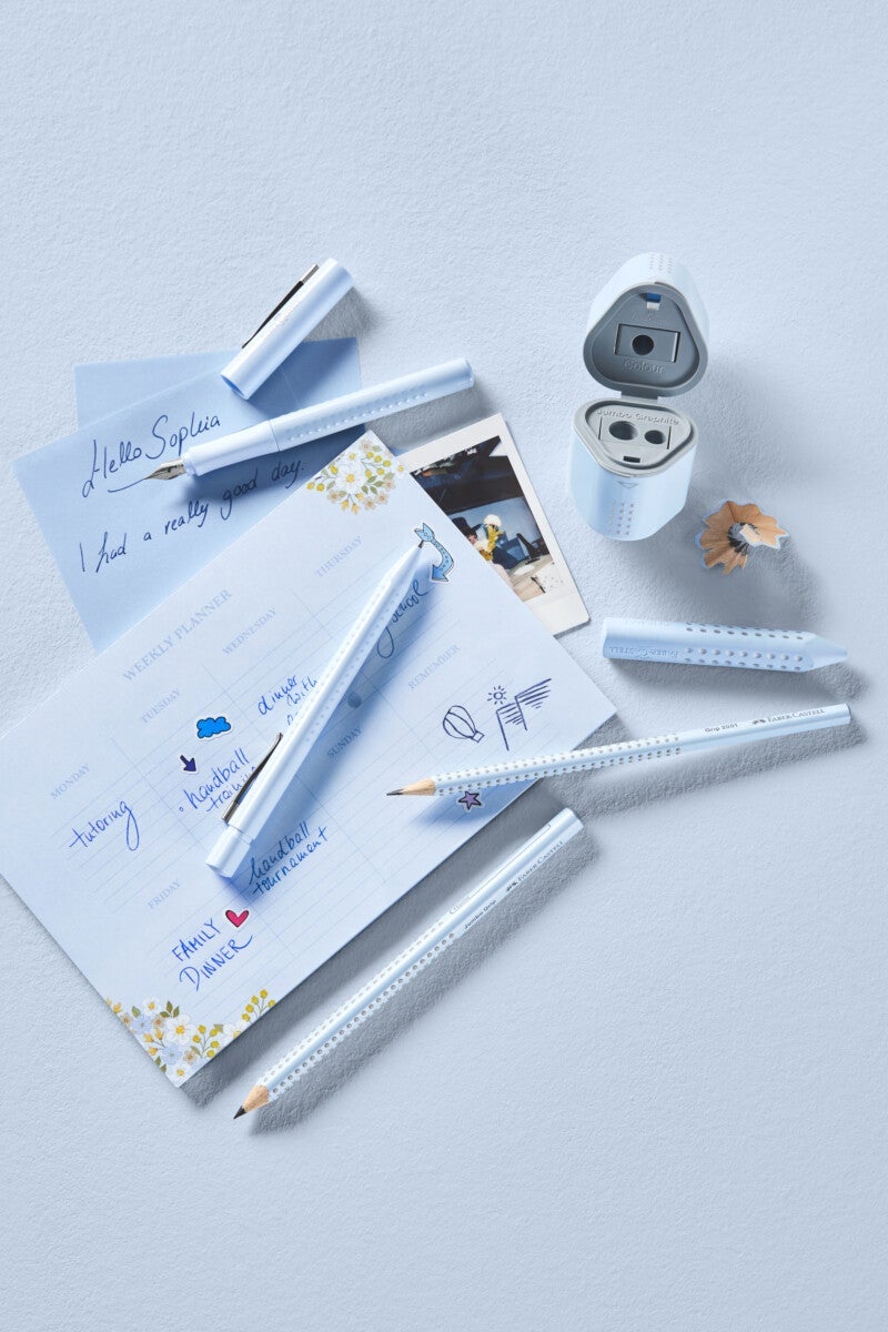 Blyant Faber Jumbo Grip Blue M Viskelær Blyantspis