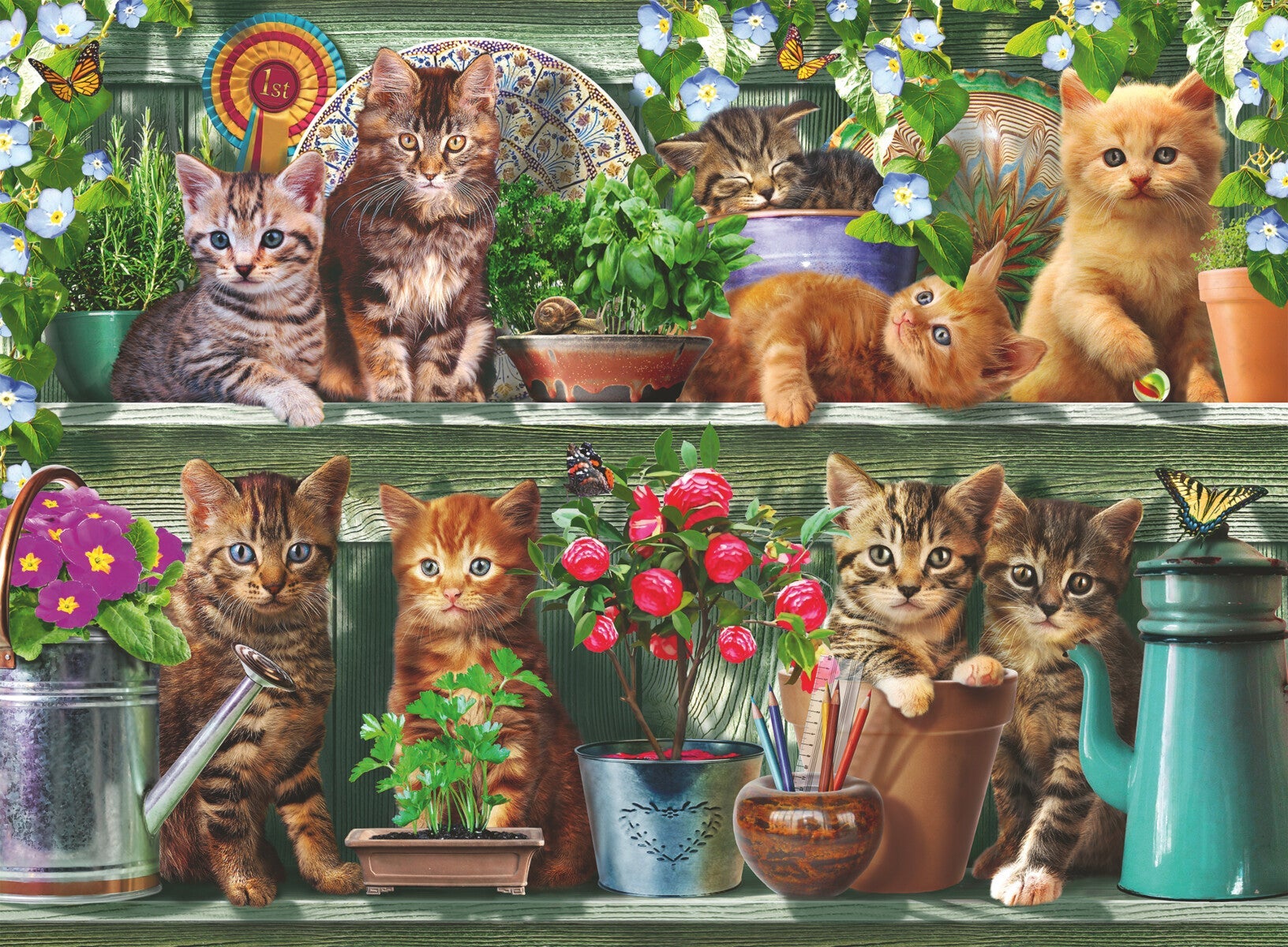 Puslespill 500 Cats On Shelf Ravensburger