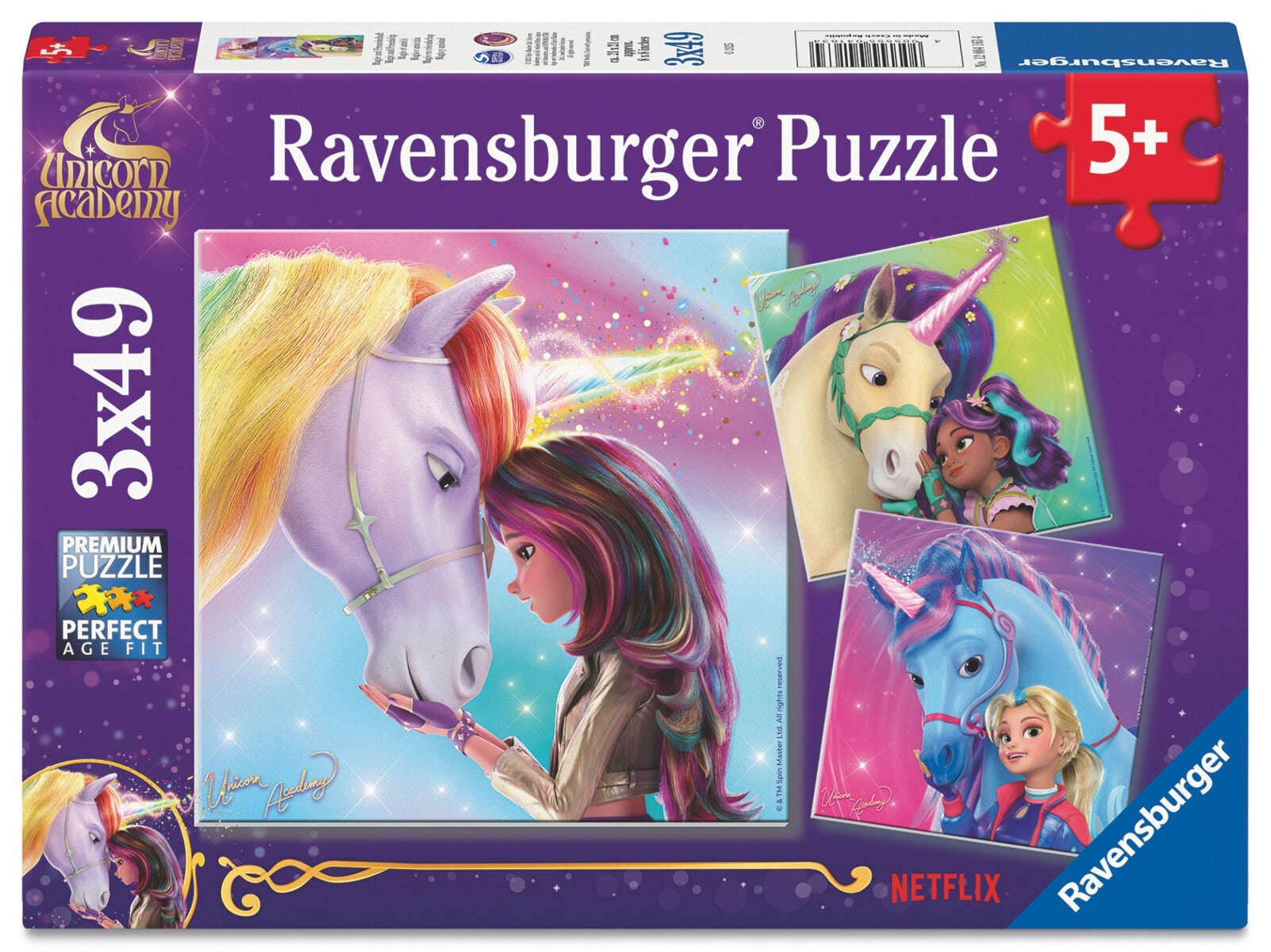 Puslespill 3x49 Unicorn Academy Ravensburger