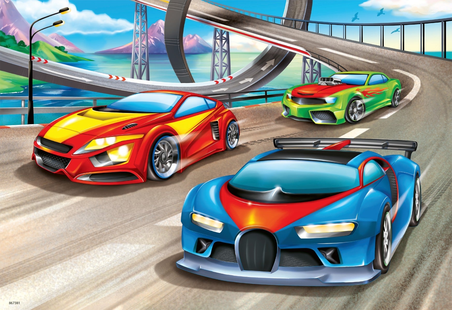 Puslespill 2x24 Bygge Biler Ravensburger