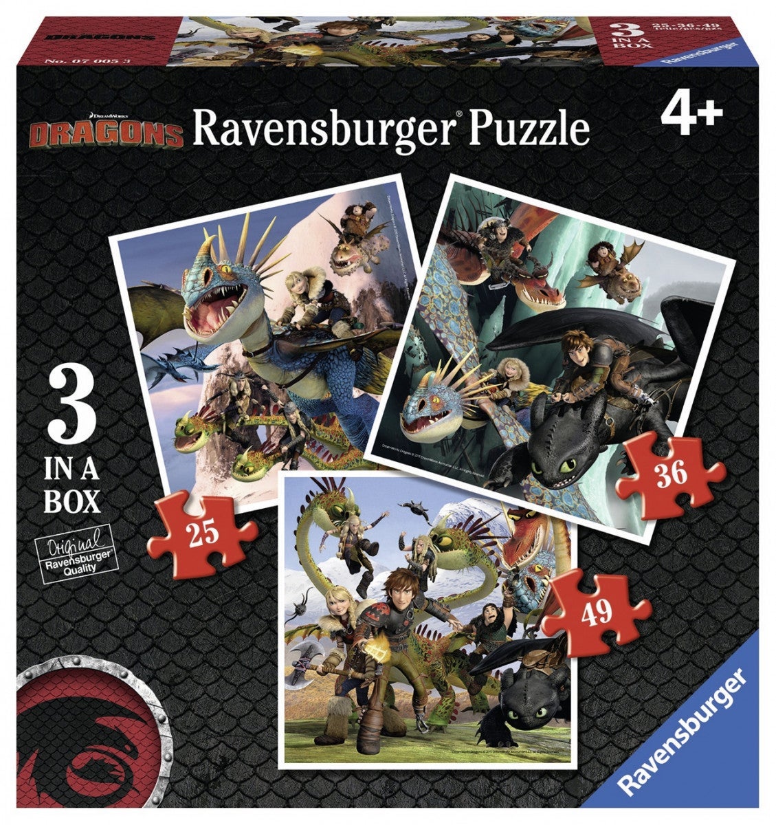 Puslespill 3i1 Drager Ravensburger