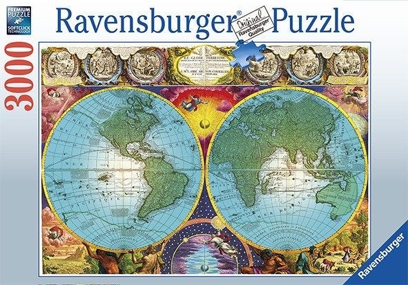 Puslespill 3000 Antique Map Ravensburger