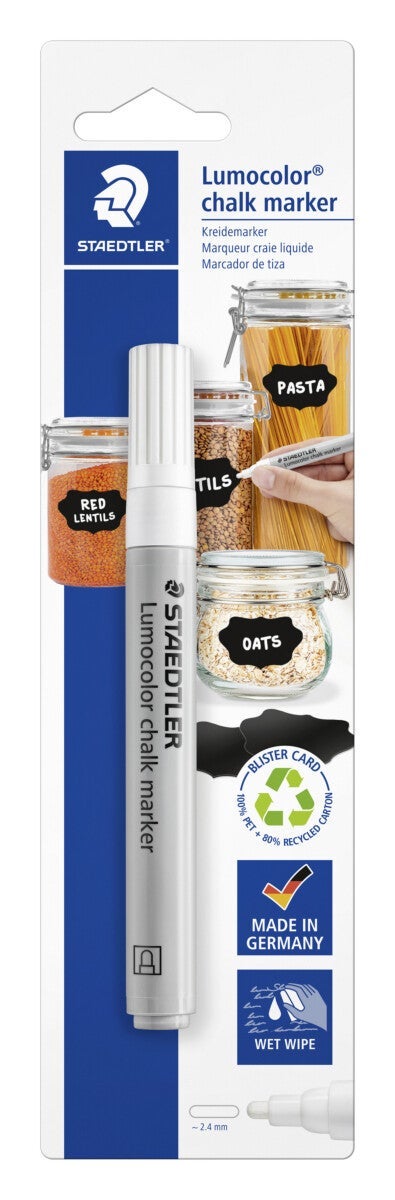 Merkepenn Lumocolor kritt 2,4mm hvit