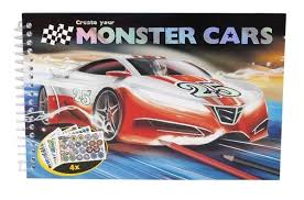 Malebok Mini Monster Cars