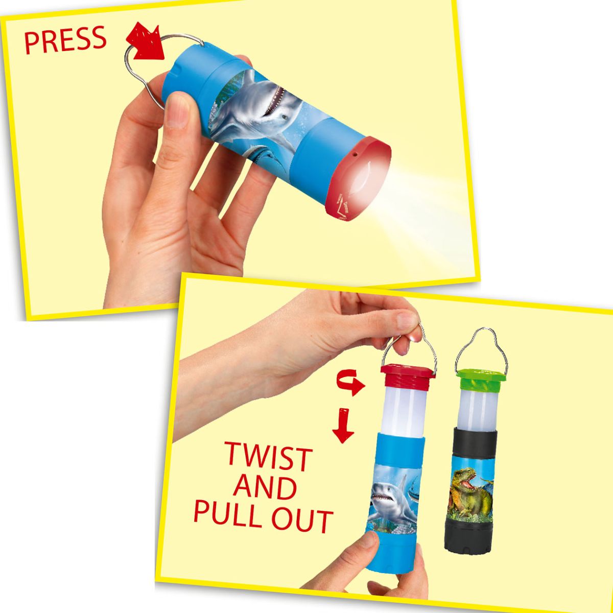 Lommelykt/Lanterne 2ass Dino World