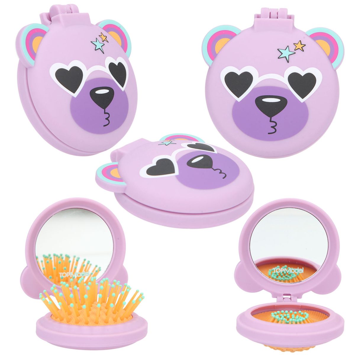 Hårbørste Sammenleggbar m/speil 3ass Topmodel