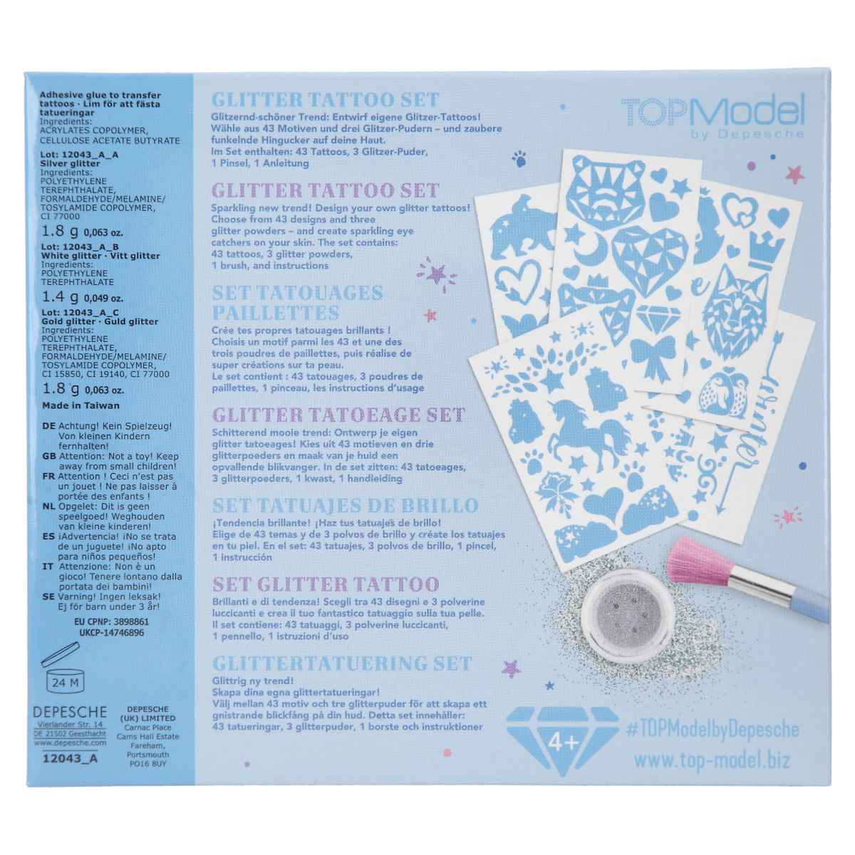 Glitter Tattoo Sett Ice World Topmodel