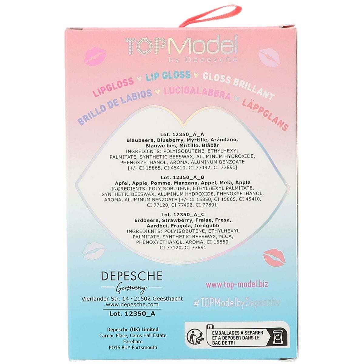 Lipgloss Sett 3stk Beauty&Me Topmodel