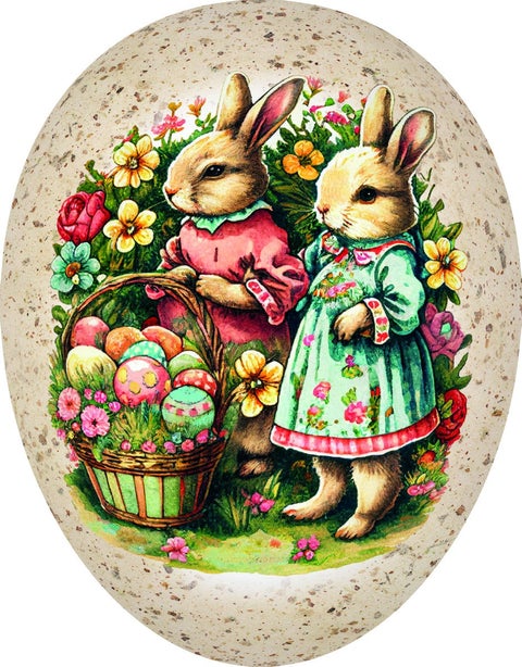 Påskeegg Family Rabbit 9cm