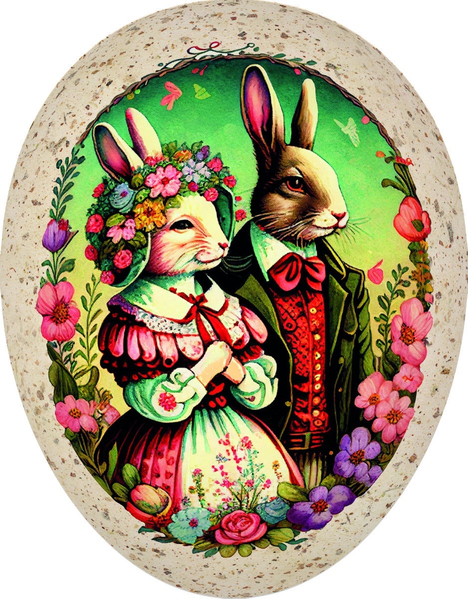 Påskeegg Family Rabbit 9cm