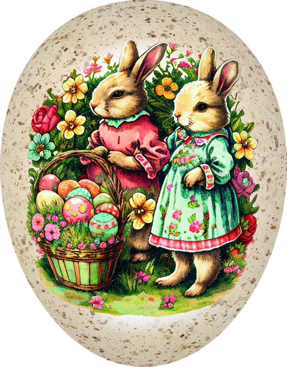 Påskeegg Family Rabbit 12cm