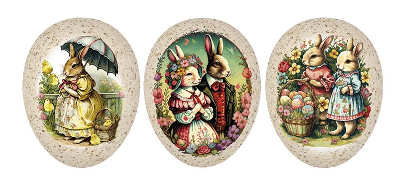 Påskeegg Family Rabbit 18cm