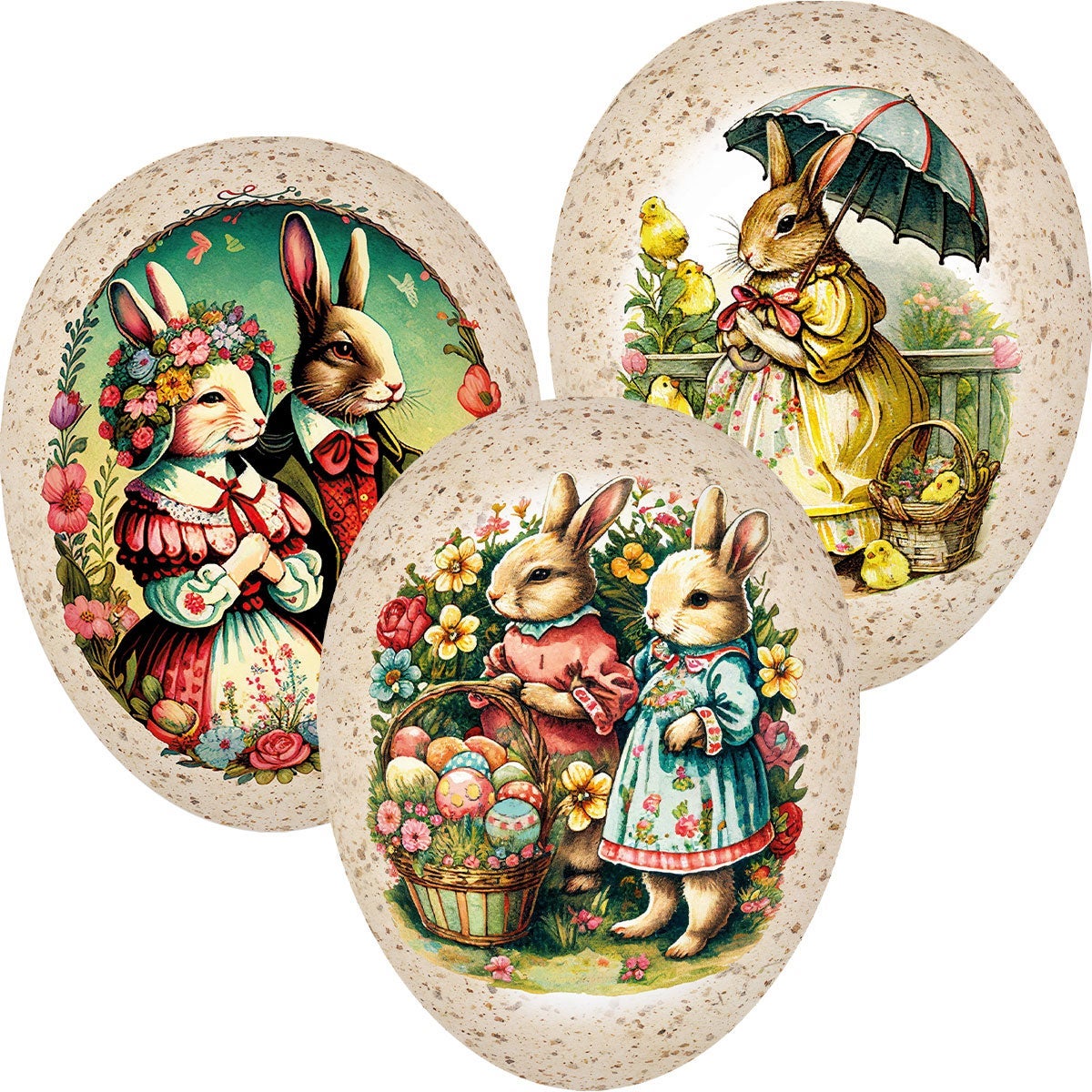 Påskeegg Family Rabbit 18cm