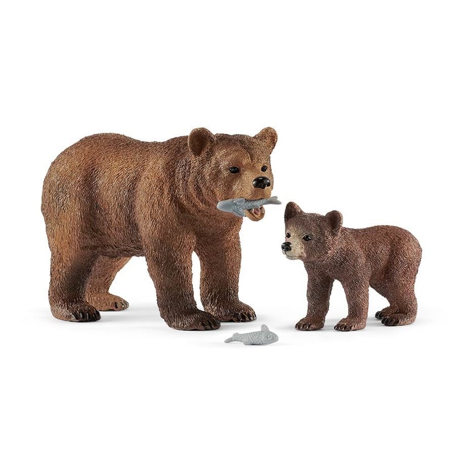 Schleich Grizzly bjørn mor og barn