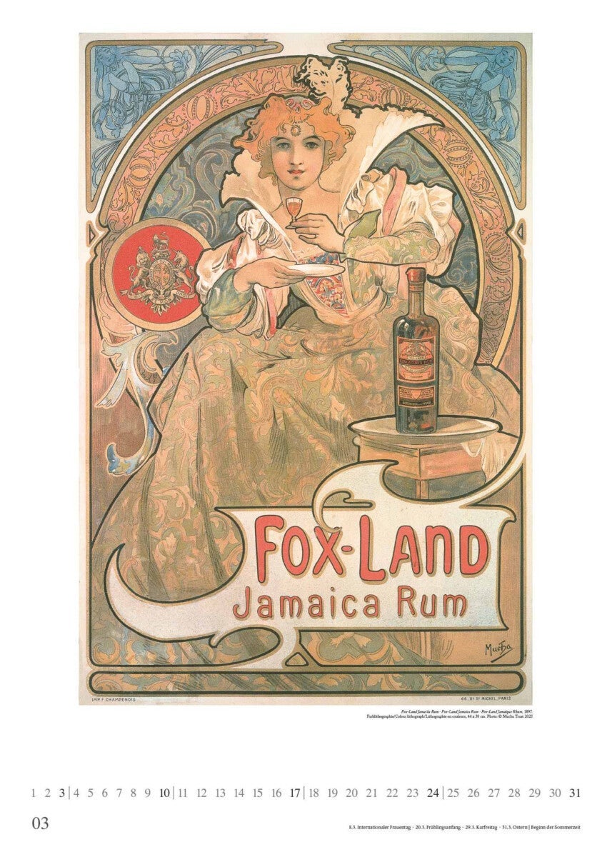 Kalender 2024 Mucha 50x70cm