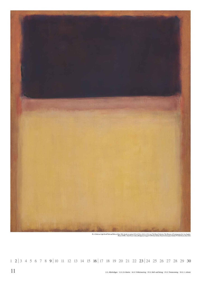 Kalender 2025 Mark Rothko 50x70cm