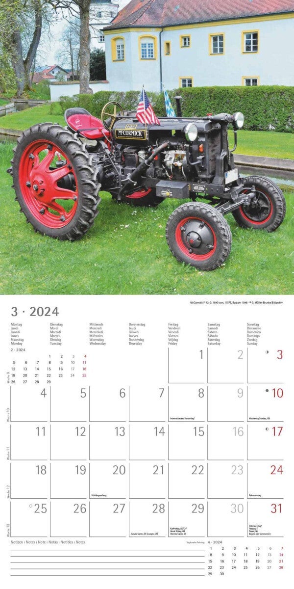 Kalender 2024 Tractors Classics 30x30cm
