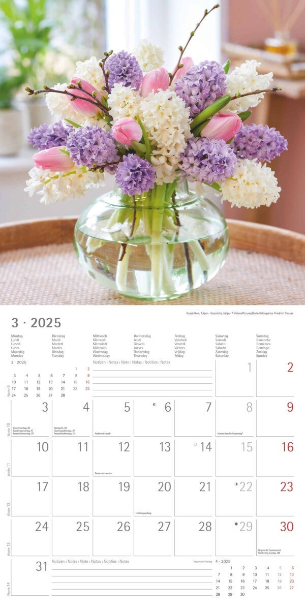 Kalender 2025 Flowers 30x30cm