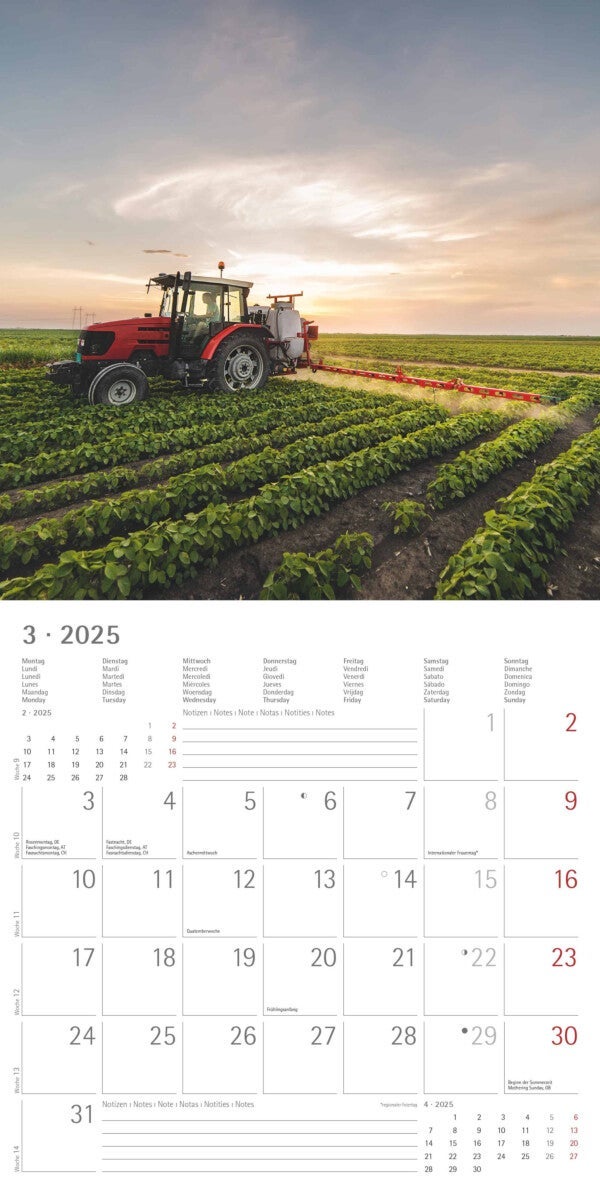 Kalender 2025 Tractors 30x30cm