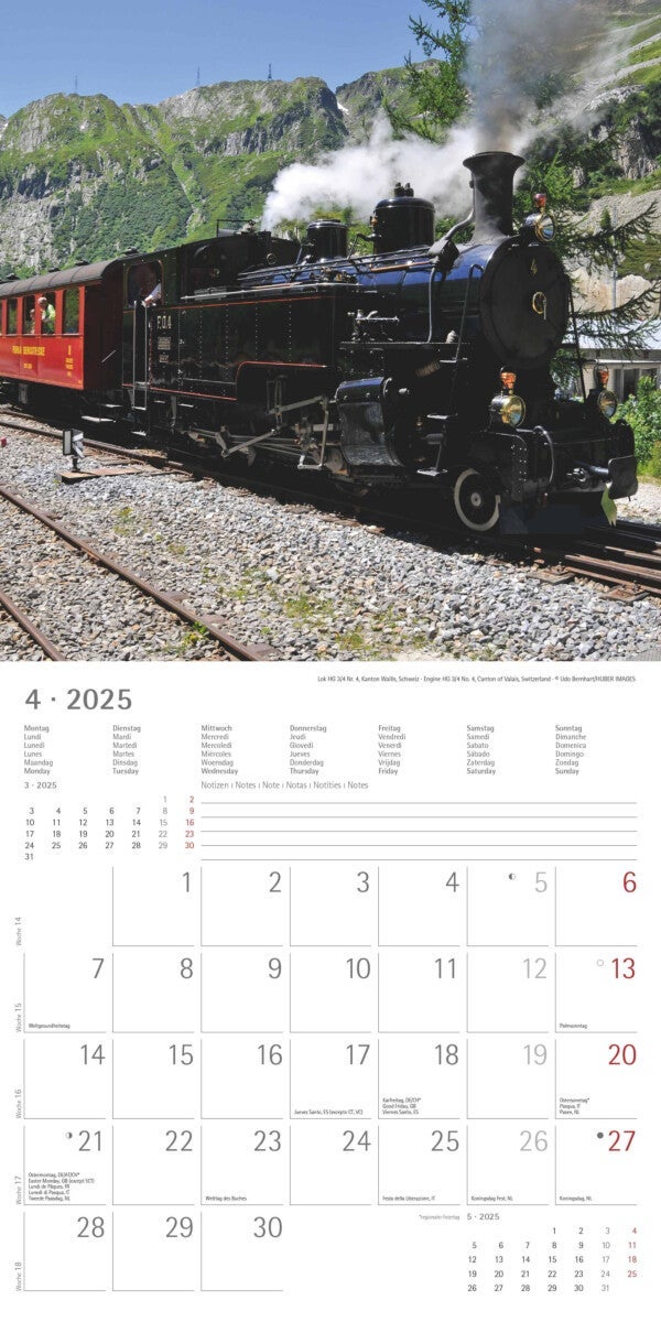Kalender 2025 Steam Engines 30x30cm