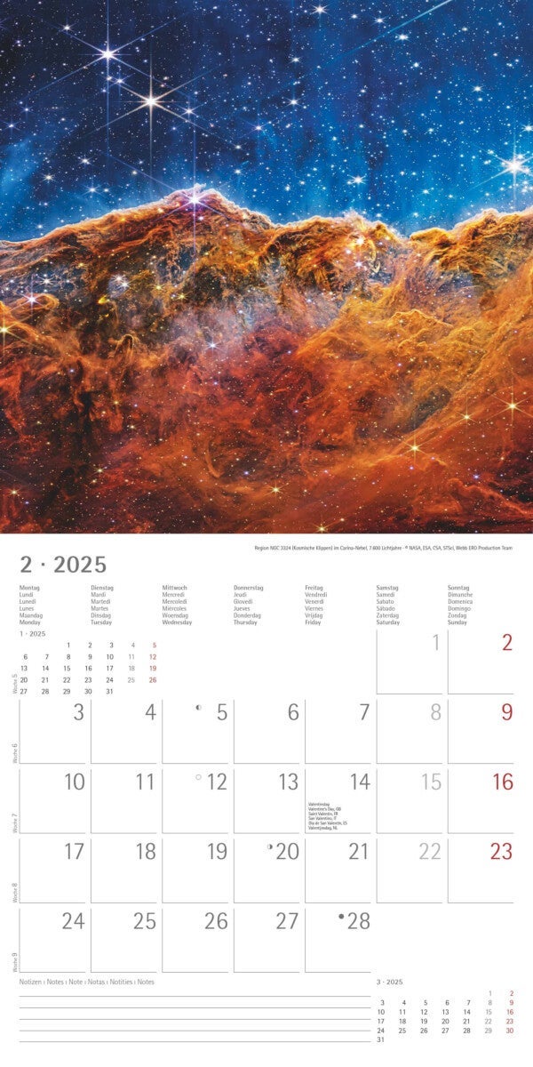 Kalender 2025 Space 30x30cm