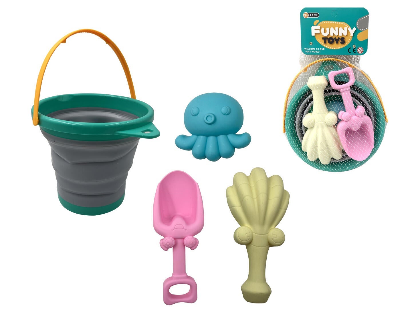 Sammenleggbart Bøttesett 4 Deler