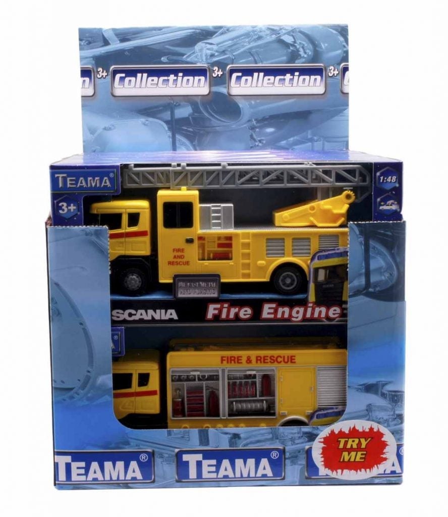 Teama Gul Brannbil m/lyd og lys  2 ass (20cm)