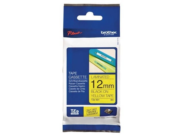 Tape Brother TZe-631 12mmx8m sort/gul
