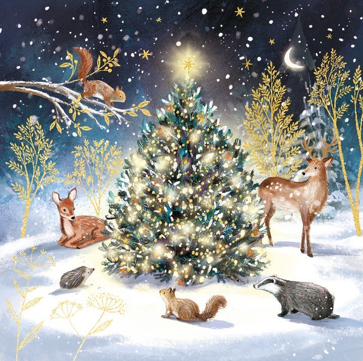 Julekort 10pk Woodland Tree