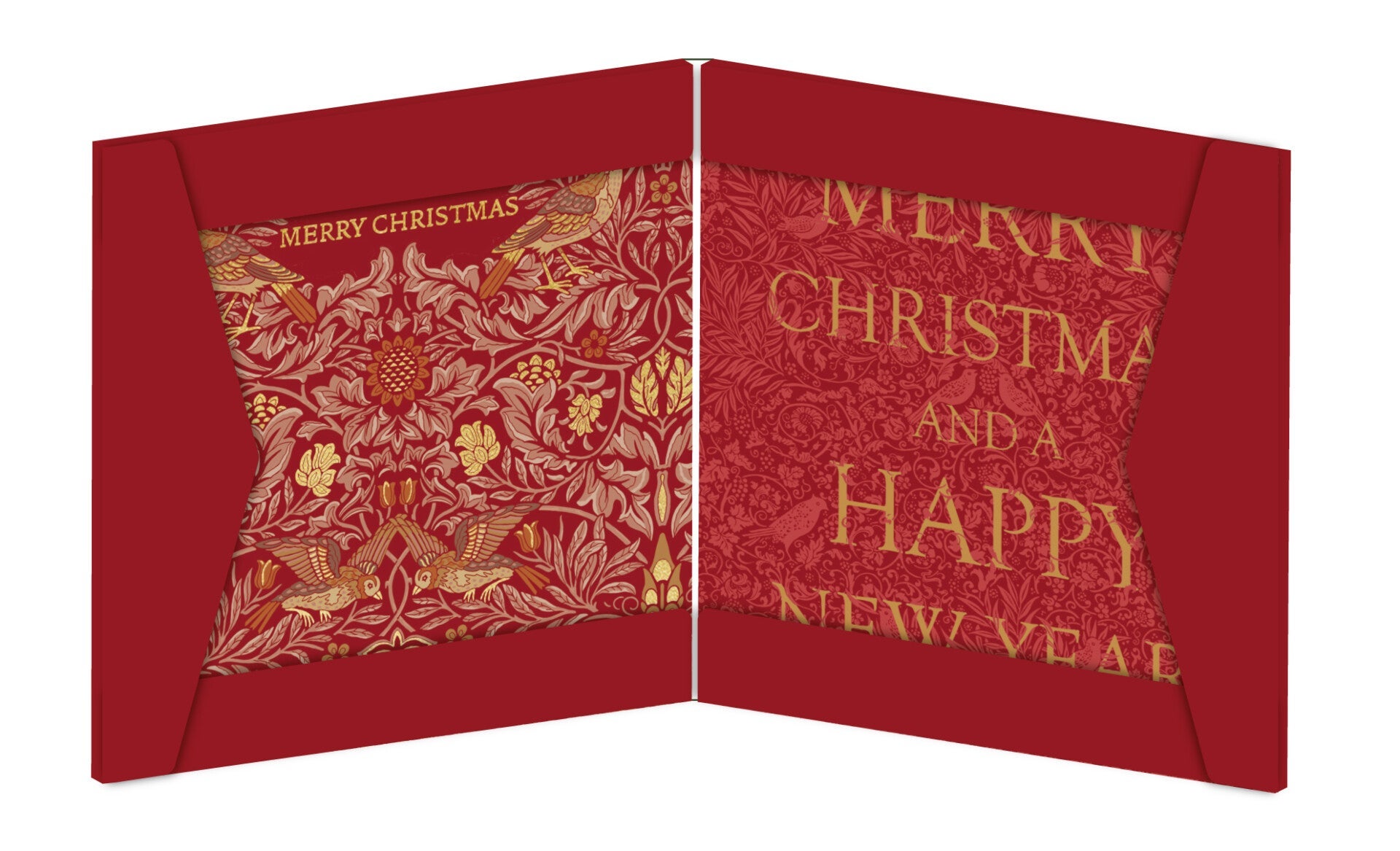 Julekort 8pk Merry Christmas Rød