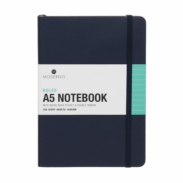 Notatbok Moderno Marineblå A5 Myk Linjer