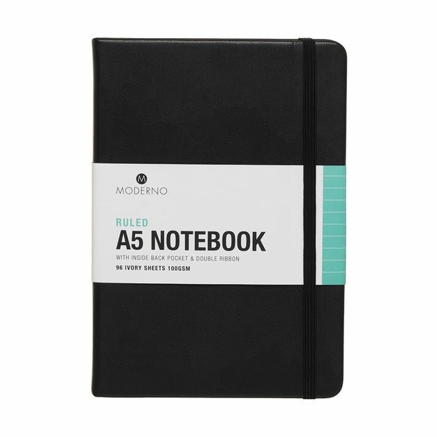 Notatbok Moderno Sort A5 Hard Linjer