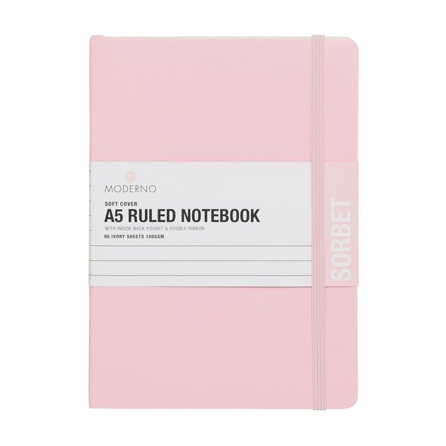 Notatbok Moderno Lyserosa A5 Myk Linjer