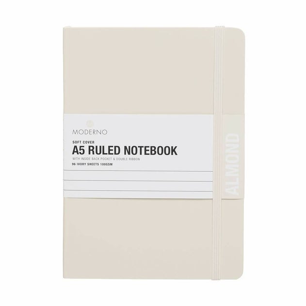 Notatbok Moderno Almond A5 Myk Linjer
